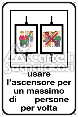 Usare l'ascensore per un massimo di _ (scrivibile) persone per volta - Coronavirus Covid-19